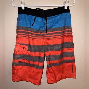 O'Neill Men's Blue and Orange Board Shorts Swim Trunks size 28‎